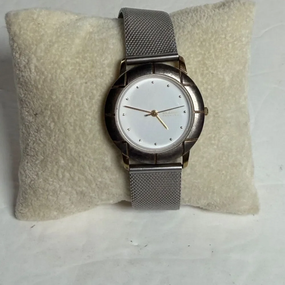 Skagen Denmark Ultra Slim 3LGS Quartz Watch White Dial Mesh Band AS IS NR